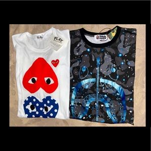 Bape and CDG Tee.